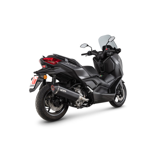 Scorpion Exhaust Yamaha X-Max 300 Euro 5 2021 - 2025 Serket Parallel Slip-on Black Ceramic Coated Sleeve